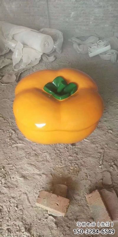 商場果籃雕塑批發，動態雕塑，柿子果籃雕塑標準