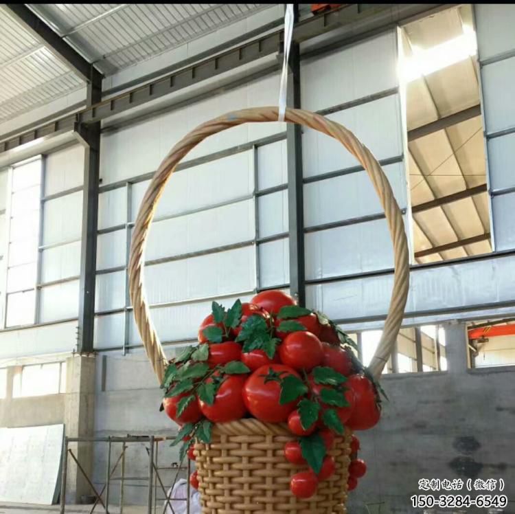 園林果籃雕塑專供，露天雕塑，鐵藝果籃雕塑選用