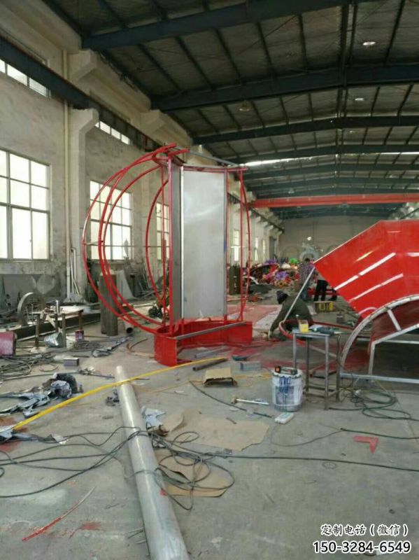 花籃雕塑優選，室外雕塑，彩繪月季花花籃雕塑優選