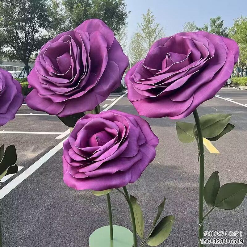 制造花籃雕塑專供，地標擺件，月季花花籃雕塑訂做