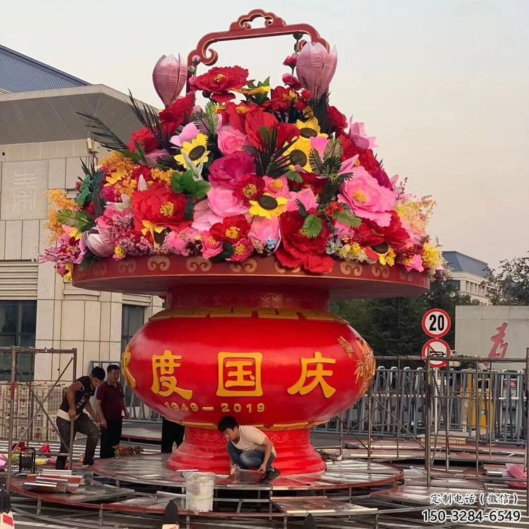 花籃雕塑制作觀賞型，室外軟裝，城市花籃雕塑承接