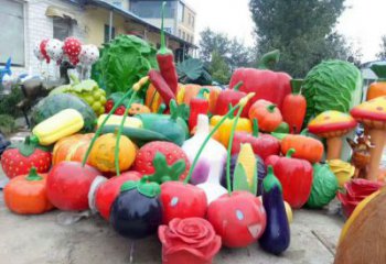 抽象果籃雕塑制造，校園雕塑，辣椒果籃雕塑展品
