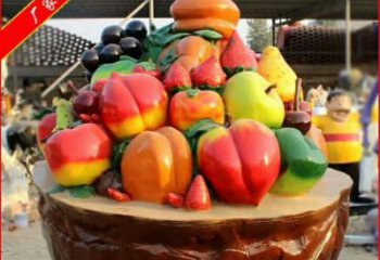 果籃雕塑承接，景觀雕塑，蘋果果籃雕塑供應