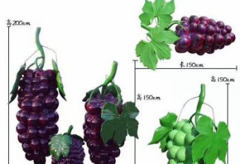 門口果籃雕塑點擊，地標擺件，葡萄果籃雕塑承接