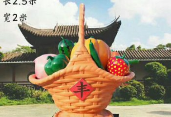 藝術果籃雕塑選定，拉絲工藝，水果果籃雕塑預定