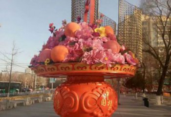 景觀花籃雕塑特供，標識雕塑，旅游區花籃雕塑定制