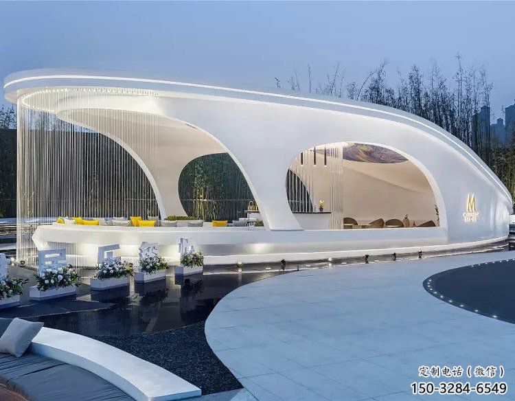 現代藝術原理廊架，不銹鋼材質廊架雕塑制作