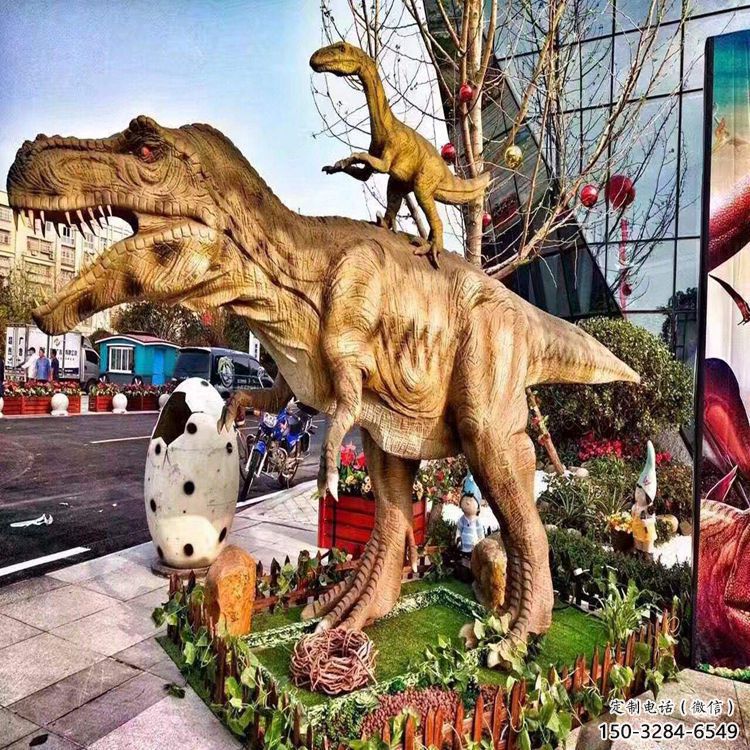 恐龍雕塑優選，室外雕塑，彩繪玻璃鋼恐龍雕塑制作