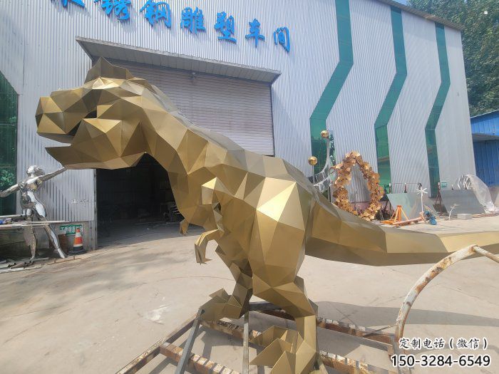 景觀恐龍雕塑優(yōu)選，陸地?cái)[件，藝術(shù)幾何恐龍雕塑供應(yīng)