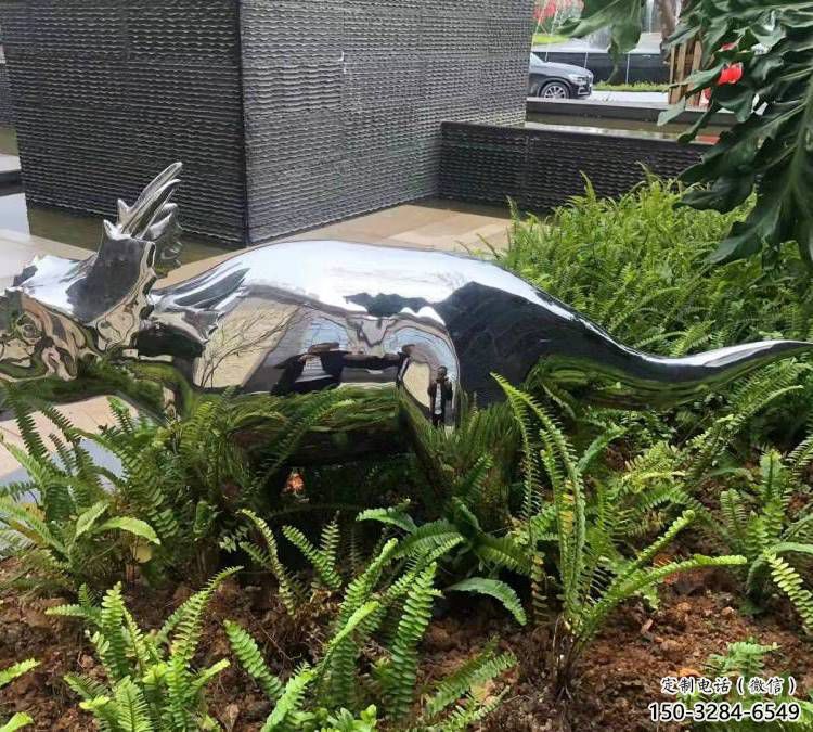 藝術恐龍雕塑觀賞型，街景小品，鏡面恐龍雕塑主題常用
