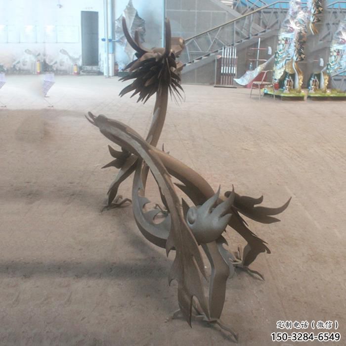 幾何恐龍雕塑供應，城區小品，鐵藝恐龍雕塑制造商