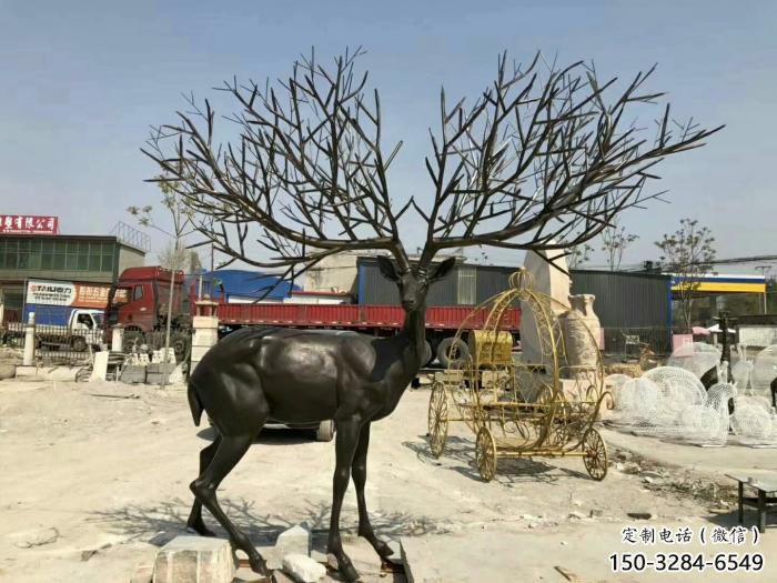 景觀小鹿雕塑觀賞型，廣場系列，仿銅小鹿雕塑優選