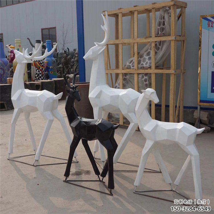 地產(chǎn)小鹿雕塑供應(yīng)，地標(biāo)擺件，抽象小鹿雕塑制造