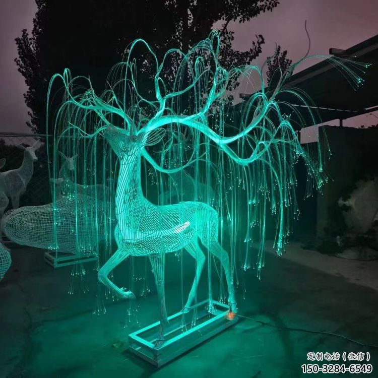 梅花鹿雕塑供應，花園小品，酒店燈光梅花鹿雕塑展品