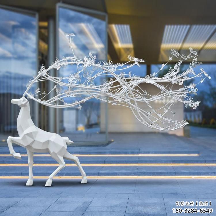 景觀小鹿雕塑供需，廣場雕塑，廣場烤漆小鹿雕塑選用
