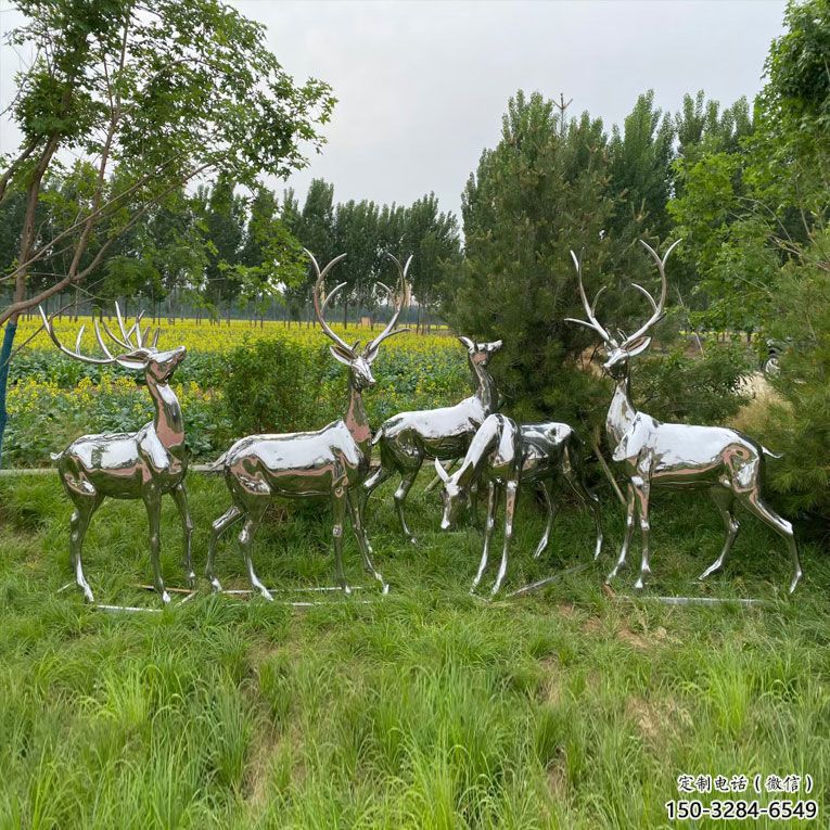 制造小鹿雕塑定價，地標擺件，鏡面小鹿雕塑精選