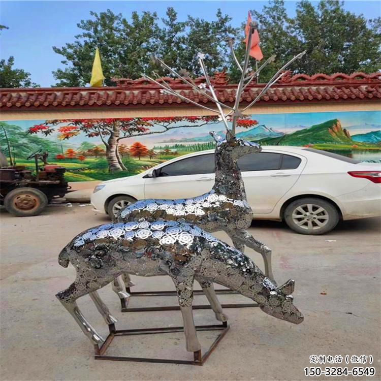 小鹿雕塑擺件制造，酒店擺件，景觀鏤空小鹿雕塑選定