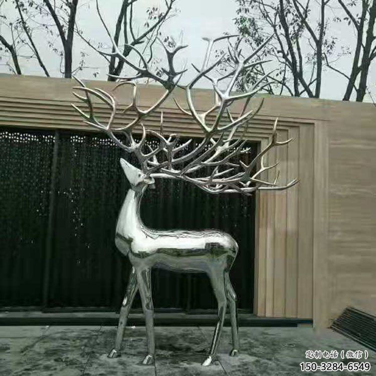 梅花鹿雕塑優(yōu)選，城市裝飾，展示鏡面梅花鹿雕塑定做