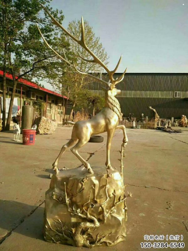 梅花鹿銅雕塑擺件，地標(biāo)擺件，梅花鹿銅雕塑生產(chǎn)商