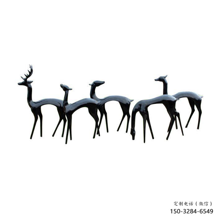 小鹿雕塑展品，公園小品，景觀抽象銅鹿雕塑生產(chǎn)商