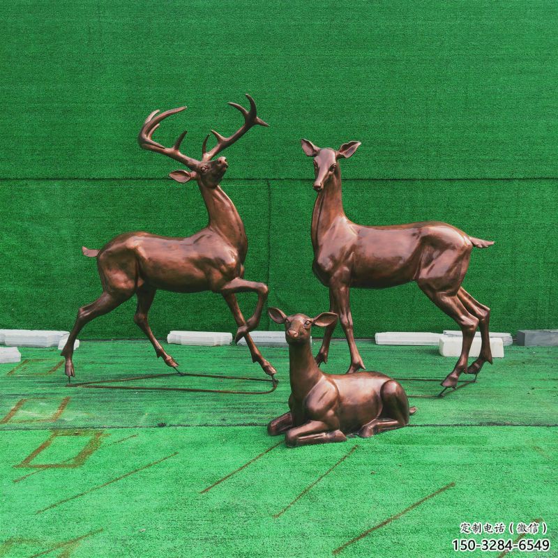 銅小鹿雕塑批發(fā)，鍛造工藝，小鹿銅雕塑承接