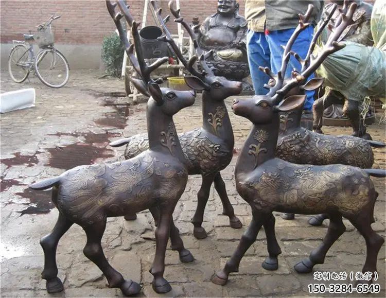 銅小鹿雕塑展品，花園小品，小鹿銅雕塑優(yōu)選