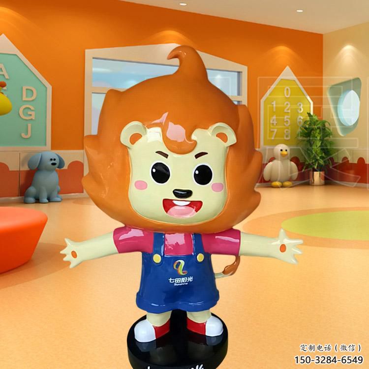 彩繪獅子雕塑，商場卡通美陳雕塑，動漫藝術(shù)效果