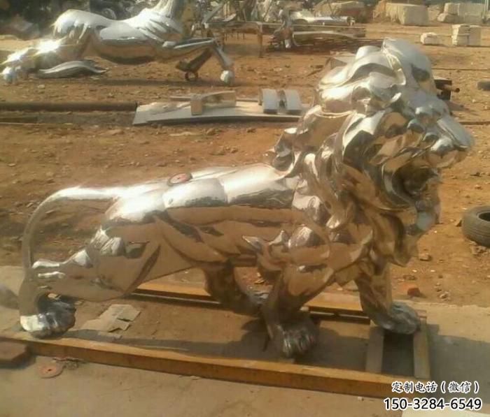仿真獅子雕塑制作，園林裝飾，建筑不銹鋼獅子雕塑生產