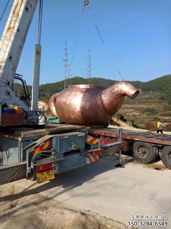 不銹鋼風(fēng)景區(qū)天壺雕塑-戶外擺放-小天壺雕塑供應(yīng)商