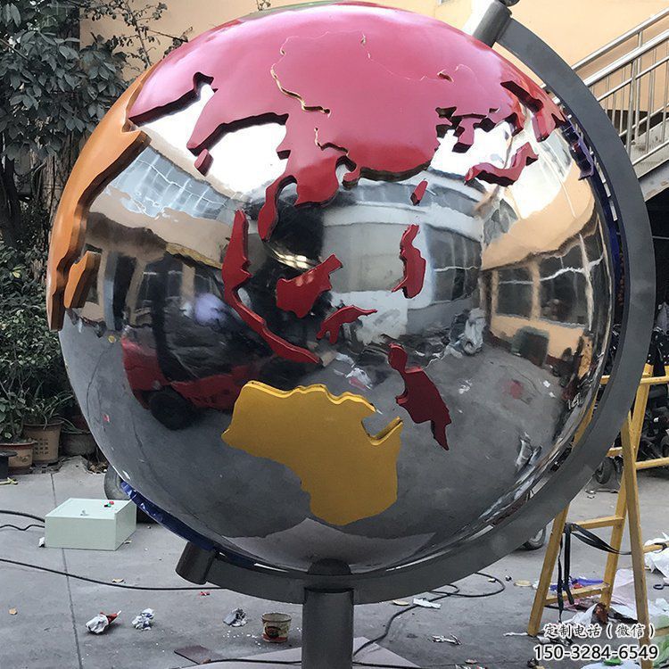 地球雕塑精選，美陳雕塑，景觀不銹鋼地球雕塑訂做