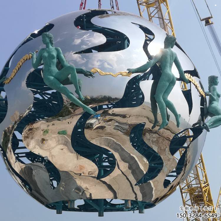 地球雕塑服務商，景觀雕塑，地球天使雕塑訂做廠家