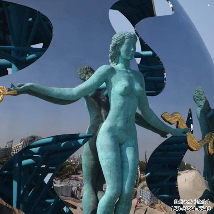 地球雕塑供應，創意雕塑，地球天使雕塑制作廠家