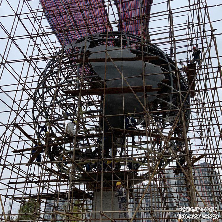 地球儀雕塑制造，歐式風格，烤漆地球儀雕塑廠家