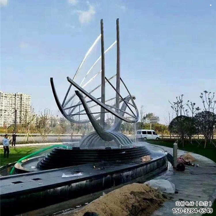 龍舟雕塑供應，街景小品，鍛鋼不銹鋼龍舟雕塑優價