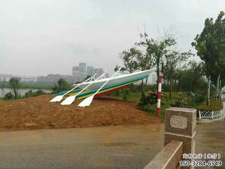 龍舟雕塑工廠，廣場雕塑，景觀不銹鋼龍舟雕塑點擊