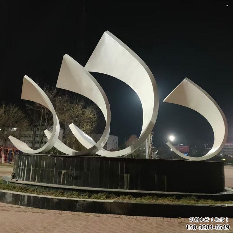 農村帆船雕塑，烤漆景觀雕塑，抽象效果
