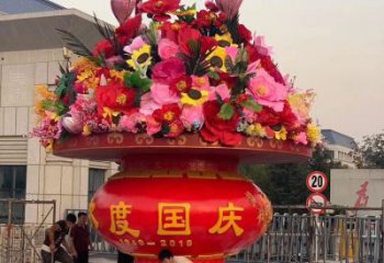 大型花籃雕塑承接，鍛造工藝，小區(qū)花籃雕塑制作