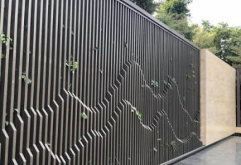 鏤空景墻雕塑，拉絲工藝不銹鋼雕塑
