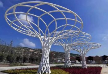 魚(yú)簍廊架雕塑，鏤空結(jié)構(gòu)，不銹鋼管廊架雕塑