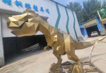 抽象恐龍雕塑供應，花園小品，幾何恐龍雕塑制作廠家