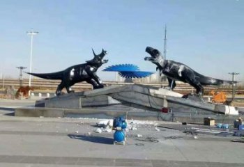 仿真恐龍雕塑精選，美陳雕塑，鍛鋼幾何恐龍雕塑通用