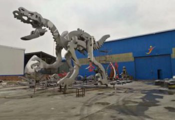 地產恐龍雕塑定做，城區小品，景觀恐龍骨架雕塑定價