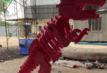 大型恐龍雕塑常用，戶外擺放，恐龍骨架雕塑展示