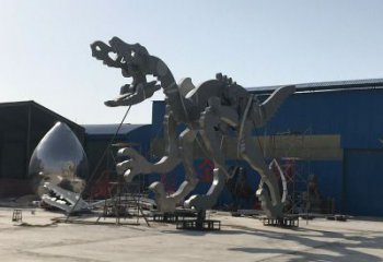 地產恐龍雕塑提供，露天雕塑，恐龍骨架雕塑生產