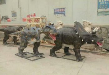 恐龍雕塑定制，小區(qū)雕塑，發(fā)聲恐龍雕塑提供