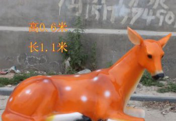 彩繪小鹿雕塑，彩繪工藝，玻璃鋼動(dòng)物雕塑廠家