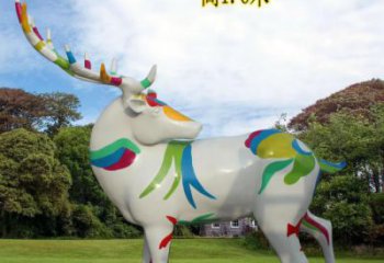 廣場小鹿雕塑，彩繪工藝，彩繪動物雕塑