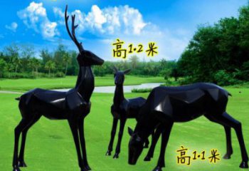 中式小鹿雕塑定價，街頭雕塑，仿銅小鹿雕塑制作