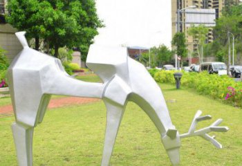 小鹿雕塑精選，露天雕塑，抽象小鹿雕塑制作展品