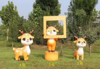地產(chǎn)小鹿雕塑預(yù)定，露天雕塑，廣場卡通小鹿雕塑制作